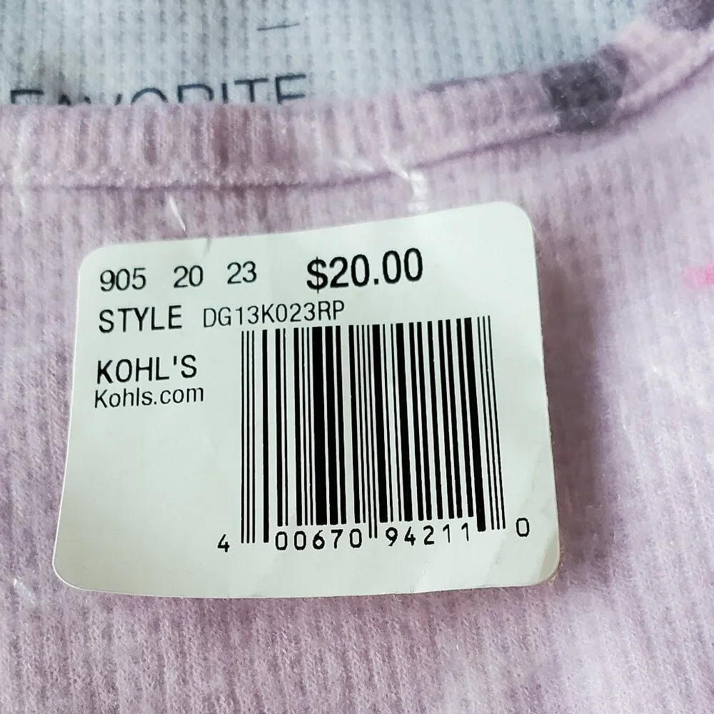 Girls  SO Favorite Curved Hem Long-Sleeve Tee Size Small (7) New in Package